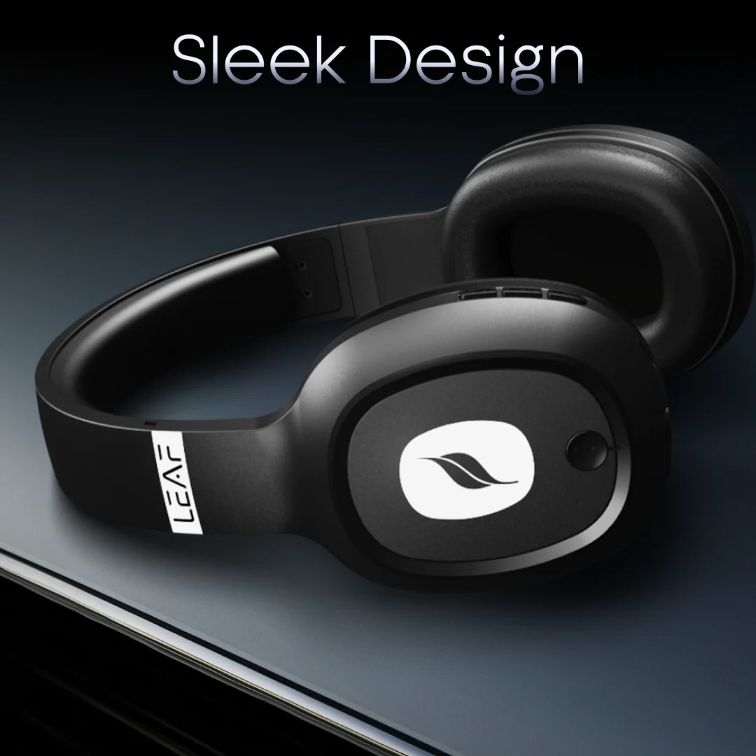 Leaf Bass Wireless Headphones (Carbon Black) - Image 5