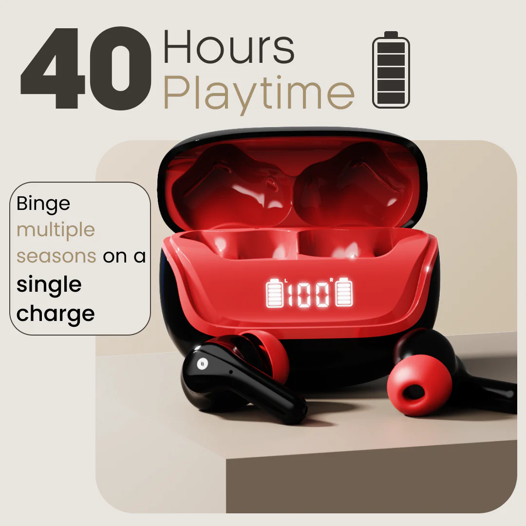 Leaf Buds X214 Wireless Earbuds (Black Blood) - Image 4