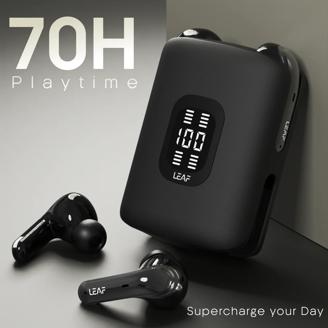 Leaf Buds X714 Wireless 4-In-1 Earbuds with ANC (Carbon Black) - Image 4