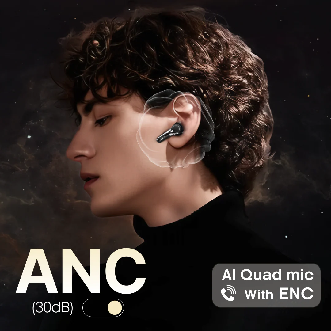 Leaf Buds X714 Wireless 4-In-1 Earbuds with ANC (Carbon Black) - Image 5