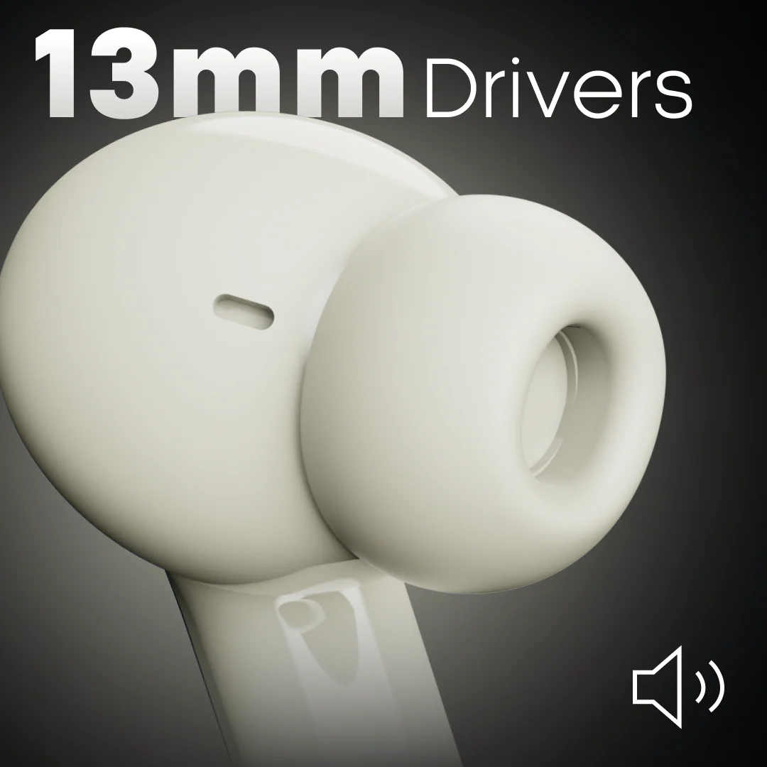 Leaf Buds X714 Wireless 4-In-1 Earbuds with ANC (Ivory) - Image 6